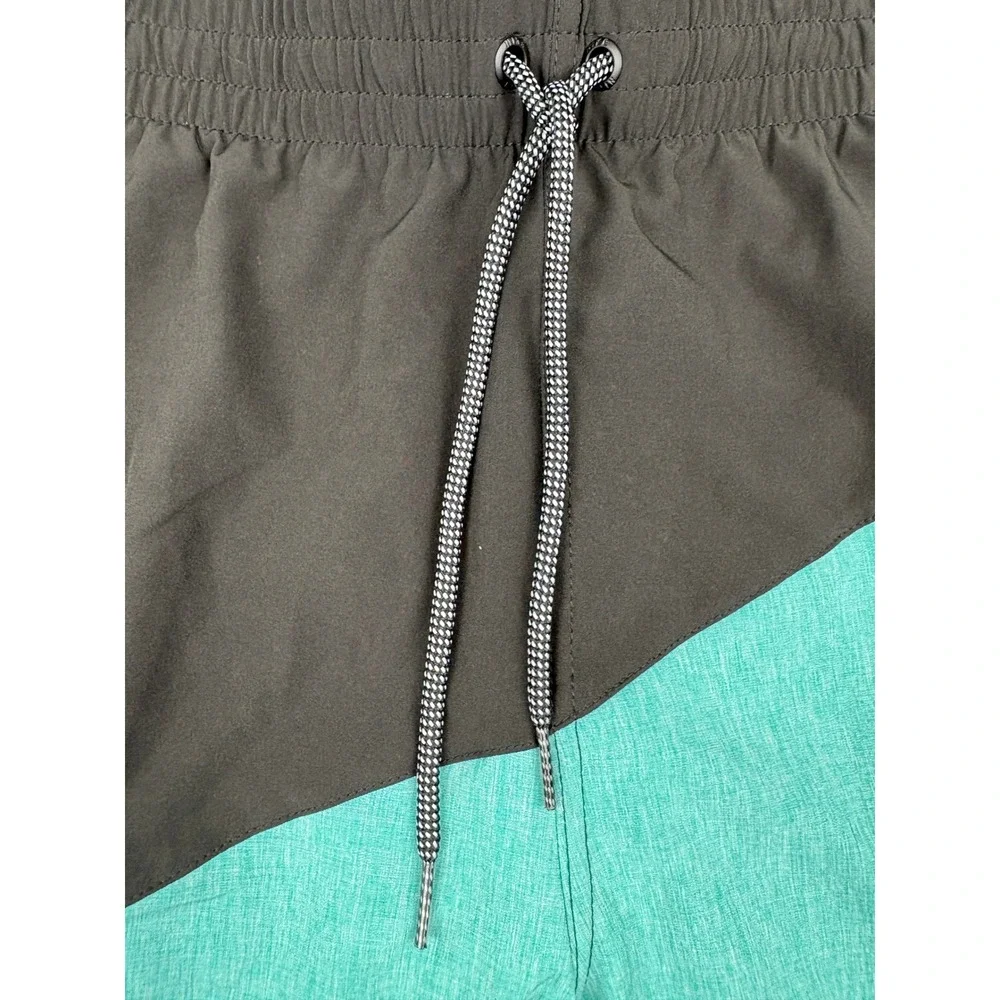 Nike Mens Colorblock Swim Trunks Black Teal Grey Board Shorts NWT NESSC521-339 M